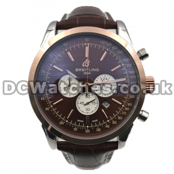 Particular Coffee Dials Male 45MM Replica Breitling Aeromarine Watches With Quartz Movements