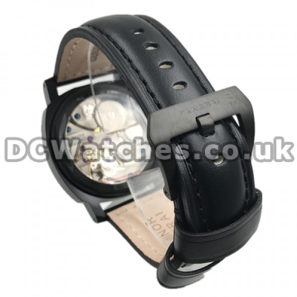 Stylish Male Swiss Automatic Movements Panerai Luminor Marina Fake Watches With Black Steel Cases