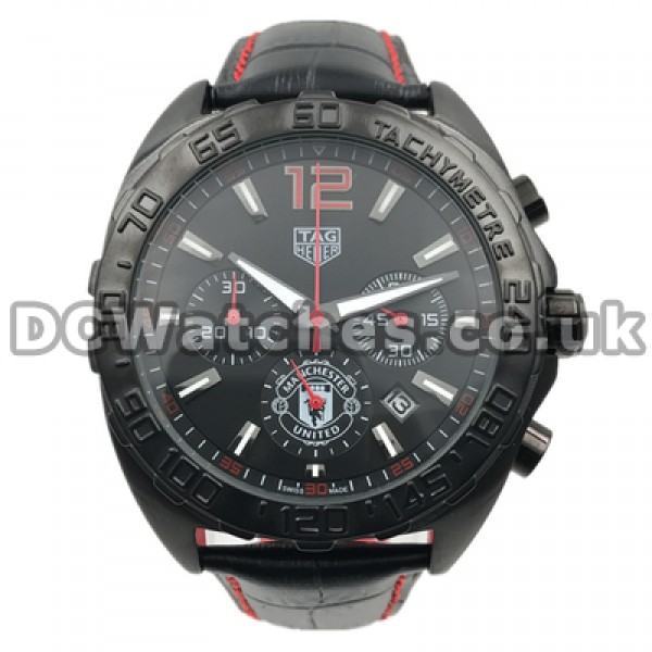 Sturdy Male Black Steel Cases Tag Heuer Formula 1 Sparkling Replica Watches Sales With Black Dials