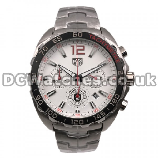 Clear White Dials Tag Heuer Formula 1 Sparkling Replica Watches For Men With 47MM Steel Cases