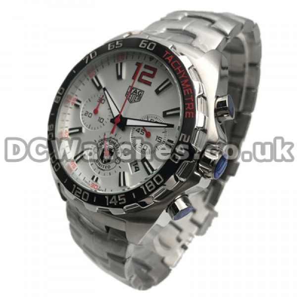Clear White Dials Tag Heuer Formula 1 Sparkling Replica Watches For Men With 47MM Steel Cases