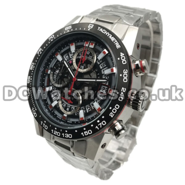 High-end Swiss Male Quartz Movements Fake Tag Heuer Carrera Watches With Black Bezels Online