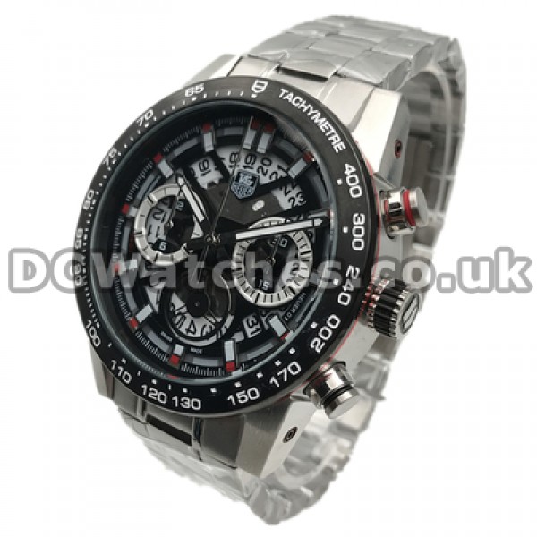 Popular Swiss Black Bezels Male Replica Tag Heuer Carrera Watches With Black Dials