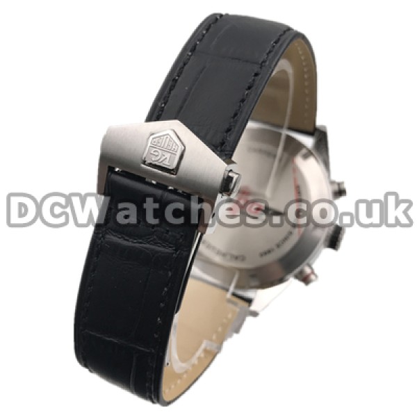 Steady 46MM Grey Dials Male Replica Tag Heuer Carrera Watches Online With Black Bezels