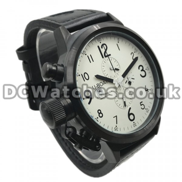 Male U-Boat Italo Fontana Replica Black Arabic Numerals Watches With Black Steel Cases