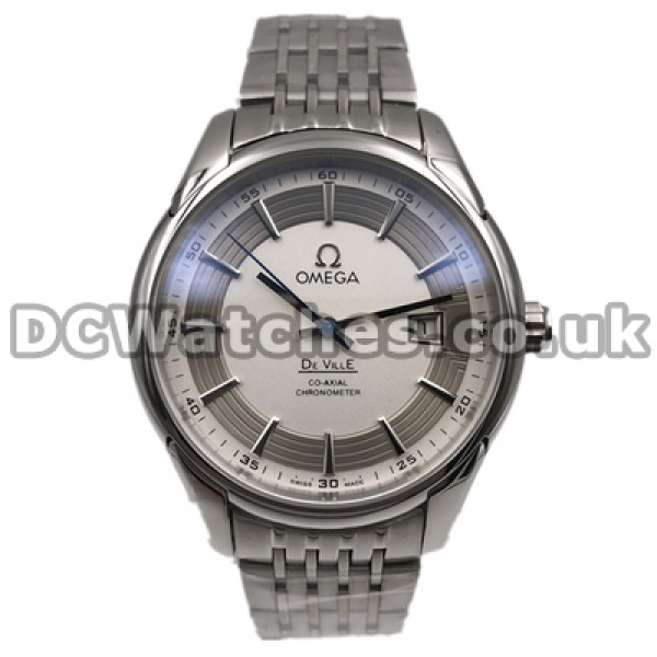 Practical Blue Seconds Hands Male Omega De Ville Fake Watches Online With White Dials