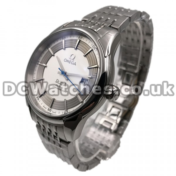 Practical Blue Seconds Hands Male Omega De Ville Fake Watches Online With White Dials