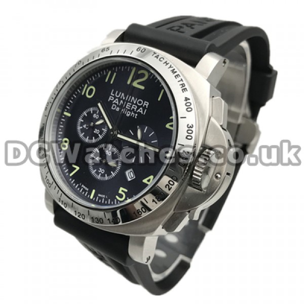 Luminous Arabic Numerals Panerai Luminor Daylight Replica Male Watches With Steel Cases