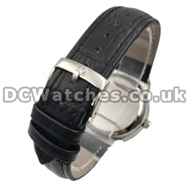 40MM Male Replica Omega De Ville Hour Vision Automatic Watches With Black Straps