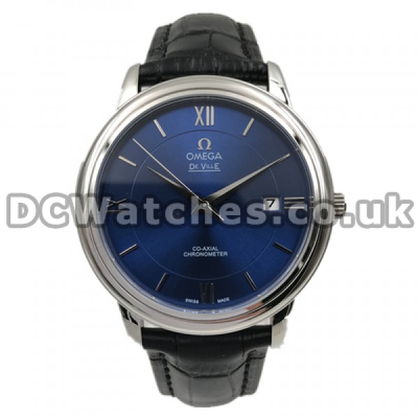 Male 40MM Blue Dials Omega De Ville Hour Vision Replica Automatic Watches