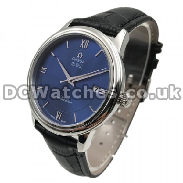 Male 40MM Blue Dials Omega De Ville Hour Vision Replica Automatic Watches