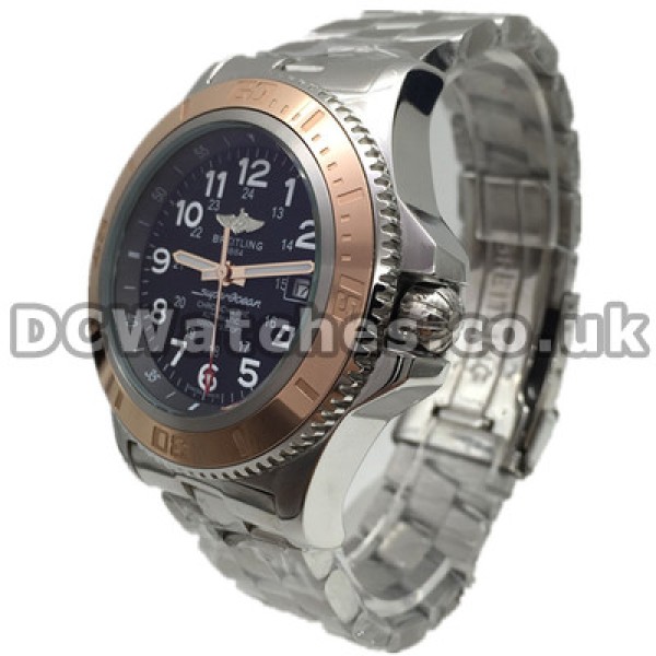 UK Black Dials 44MM Breitling SuperOcean Heritage Replica Watches With Steel Bracelets