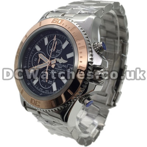 Functional UK Quartz Breitling SuperOcean Heritage Copy Watches With Rose Gold Bezels Online