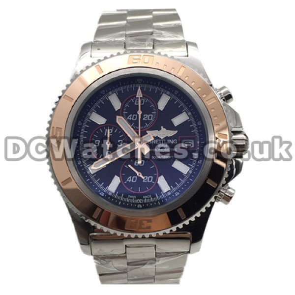 Swiss Black Dials Breitling SuperOcean Heritage Replica Watches With Steel Bracelets UK