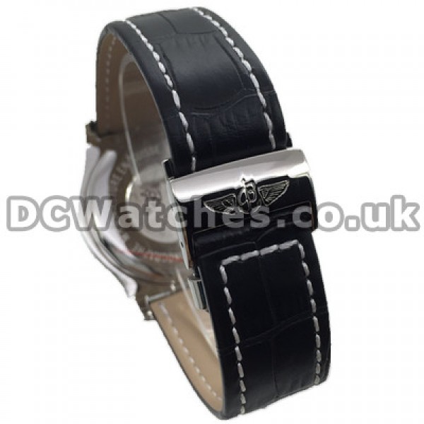 High Swiss Black Dials Breitling SuperOcean Heritage Fake Watches With Black Cowhide Straps