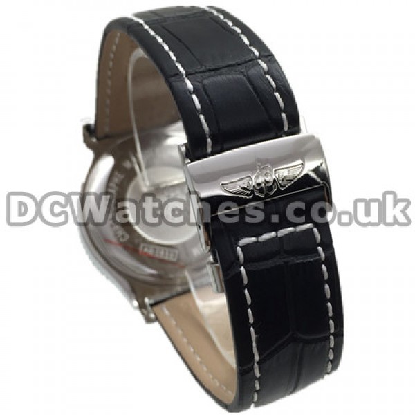 Black Leather Straps Breitling SuperOcean Heritage 44MM Copy Watches With Rose Gold Hands