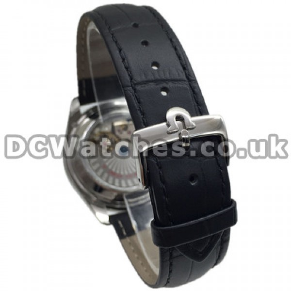 Distinctive Male Omega De Ville Hour Vision Copy Watches With White Dials And Blue Hands