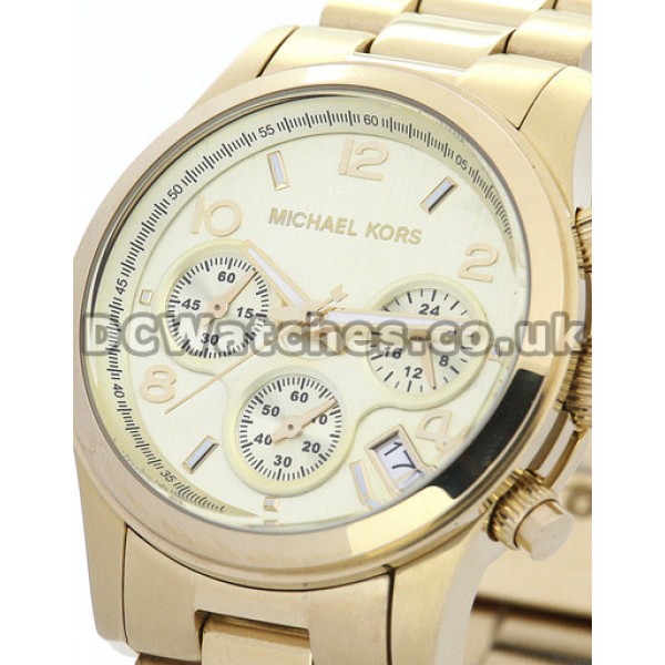 Functional Arabic Numerals MICHAEL KORS	Copy Watches With Gold & Steel Bracelets Online