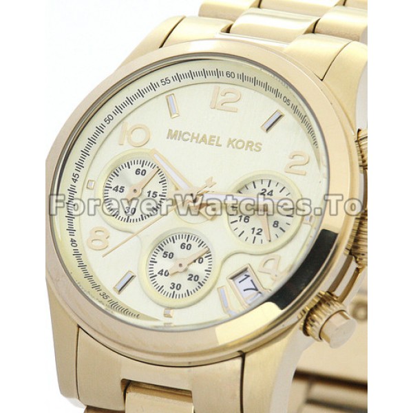 Functional Arabic Numerals MICHAEL KORS	Copy Watches With Gold & Steel Bracelets Online