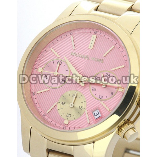 Distinctive 38MM MICHAEL KORS Replica Watches With Pink Dials Hot Sale UK