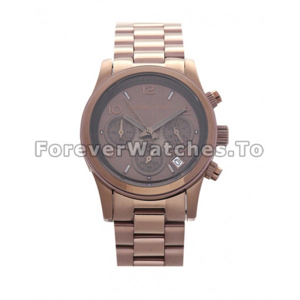 Special Coffee Dials MICHAEL KORS Replica Watches With 38MM Coffee Gold & Steel Cases