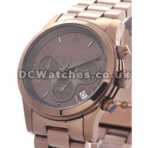 Special Coffee Dials MICHAEL KORS Replica Watches With 38MM Coffee Gold & Steel Cases