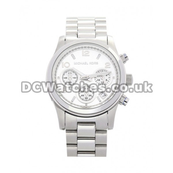 Sturdy 38MM Steel MICHAEL KORS Replica Watches With White Dials For UK