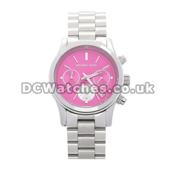 Sturdy Steel Cases UK MICHAEL KORS Quartz Fake Watches With Pink Dials Online