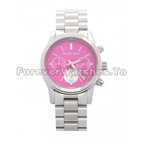 Sturdy Steel Cases UK MICHAEL KORS Quartz Fake Watches With Pink Dials Online