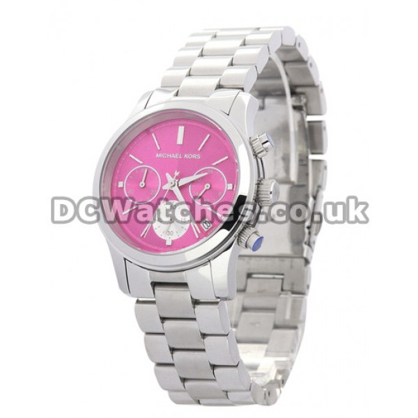 Sturdy Steel Cases UK MICHAEL KORS Quartz Fake Watches With Pink Dials Online