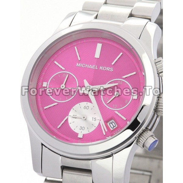 Sturdy Steel Cases UK MICHAEL KORS Quartz Fake Watches With Pink Dials Online