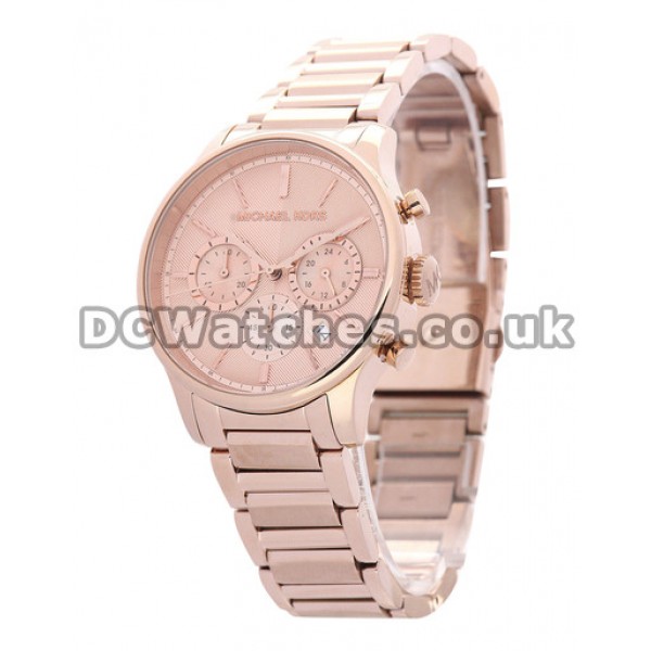 Luxury Swiss MICHAEL KORS 38MM Copy Watches With Rose gold & Steel Cases