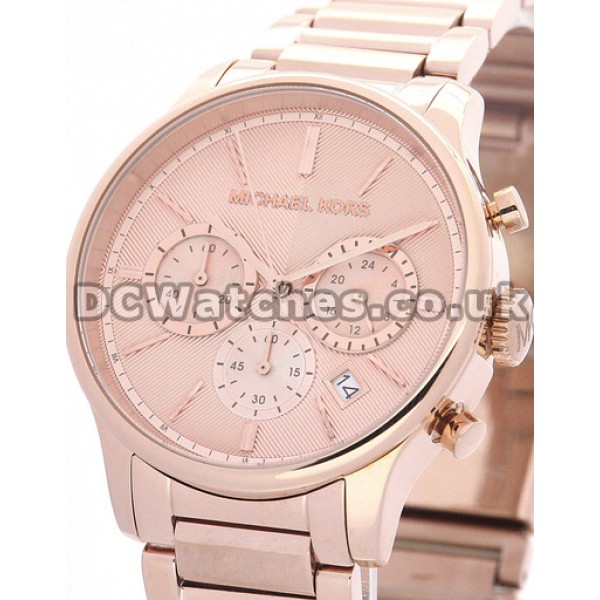 Luxury Swiss MICHAEL KORS 38MM Copy Watches With Rose gold & Steel Cases