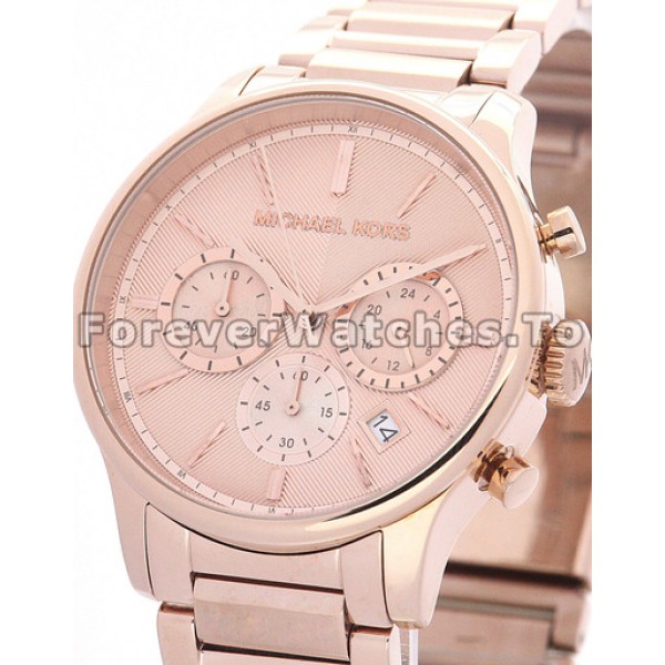 Luxury Swiss MICHAEL KORS 38MM Copy Watches With Rose gold & Steel Cases