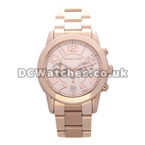 New 41MM MICHAEL KORS Fake Watches With Rose Gold Dials And Arabic Numerals