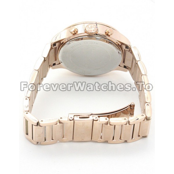 New 41MM MICHAEL KORS Fake Watches With Rose Gold Dials And Arabic Numerals