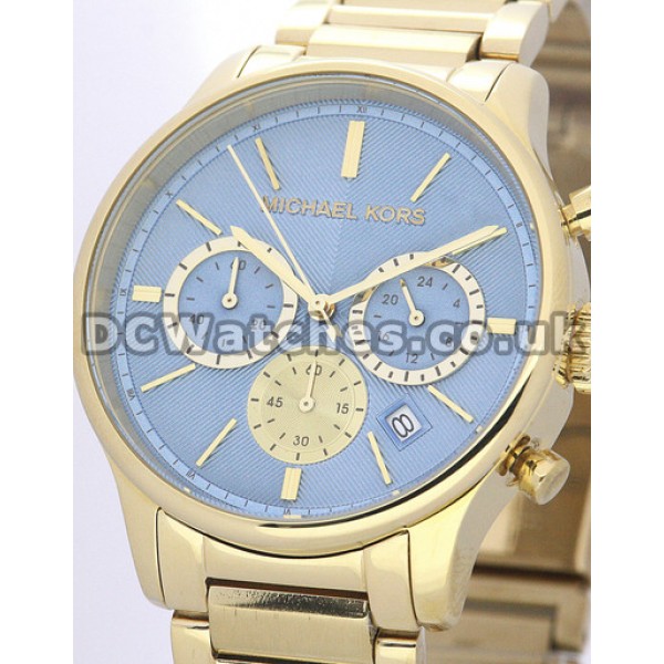 Cool Blue Dials MICHAEL KORS Quartz Copy Watches With 38MM Cases Sale UK