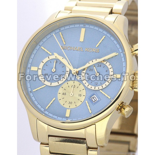 Cool Blue Dials MICHAEL KORS Quartz Copy Watches With 38MM Cases Sale UK