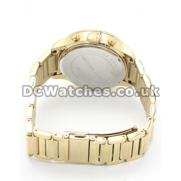 38MM Gold & Steel Cases And Bracelets MICHAEL KORS Replica Watches With Gold Dials