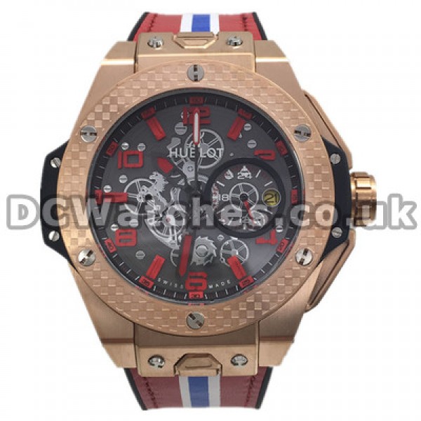 Male 48MM Hublot Fake Watches With Rose Gold & Steel Cases Popular Sale UK