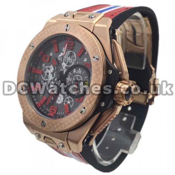 Male 48MM Hublot Fake Watches With Rose Gold & Steel Cases Popular Sale UK