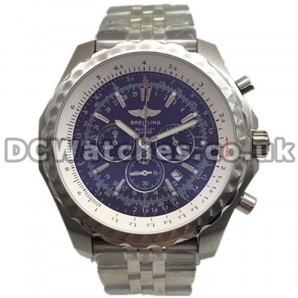 Fashionable Blue Dials Breitling Bentley Replica Watches With 48MM Steel Cases For UK