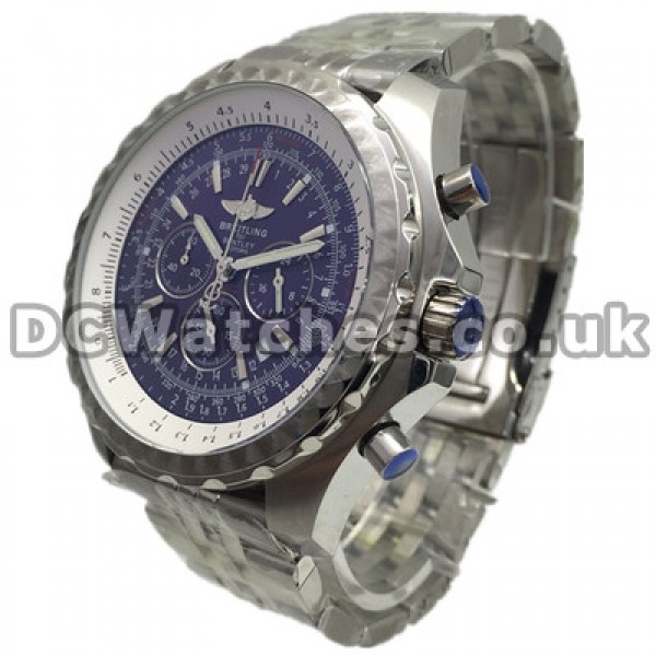 Fashionable Blue Dials Breitling Bentley Replica Watches With 48MM Steel Cases For UK