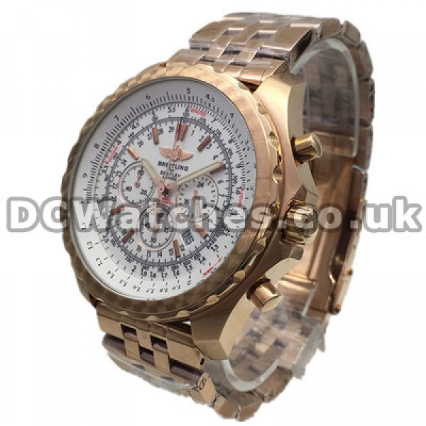 Valuable Swiss Breitling Bentley Fake Watches With Rose Gold & Steel Cases And Bracelets