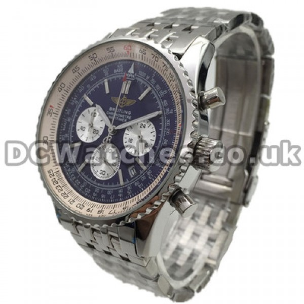 Professional Blue Dials Breitling Navitimer Copy Watches With Silver Hands And Silver Hour Markers