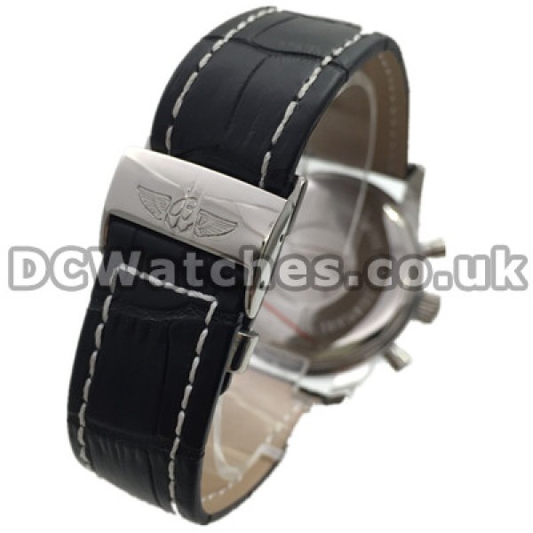 Elegant Black Crocodile Straps Breitling Transocean Chronograph Replica Watches With 46MM Cases UK