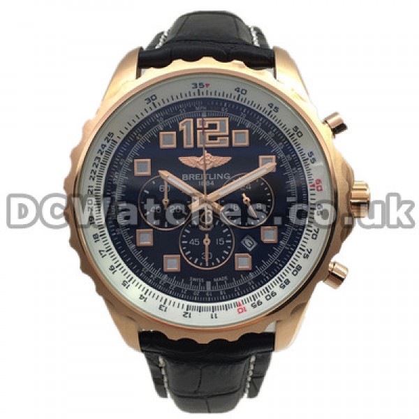 Luxury Black Dials Breitling Aerospace Quartz Copy Watches With Black Belt Straps UK