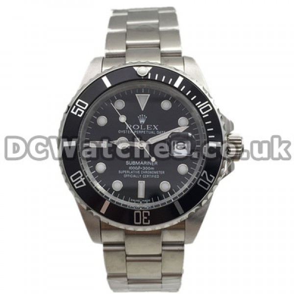Popular 40MM Steel Bracelets Rolex Submariner Copy Watches With Black Dials Men Online
