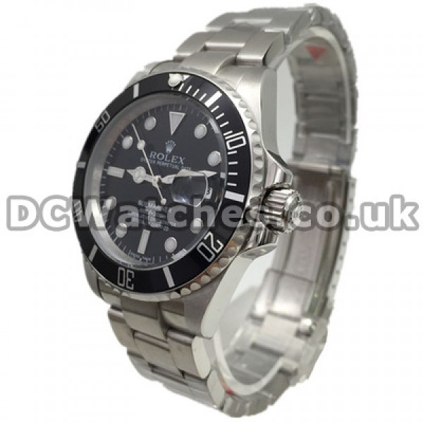 Popular 40MM Steel Bracelets Rolex Submariner Copy Watches With Black Dials Men Online