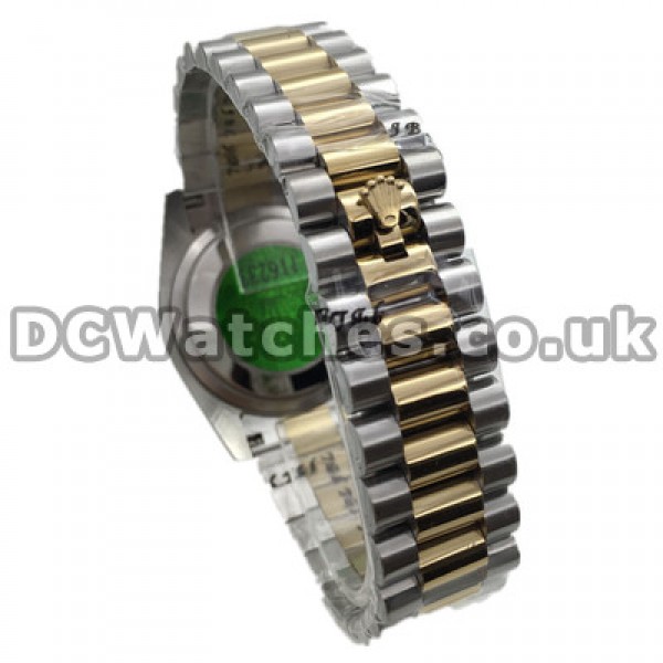 36MM Golden Dials Swiss Rolex Datejust Copy Watches With Diamond Hour Markers